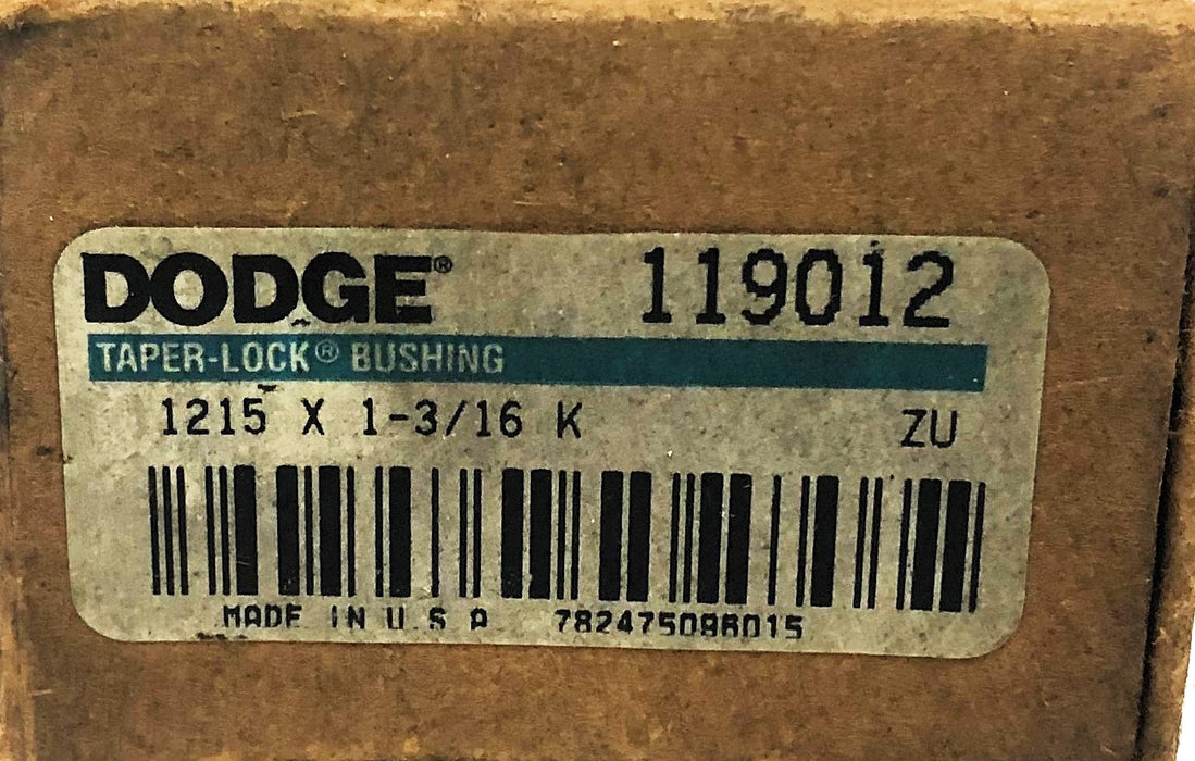 Dodge Split Taper-Lock Bushing 1215X1-3/16 K (119012) [Lot of 2] NOS