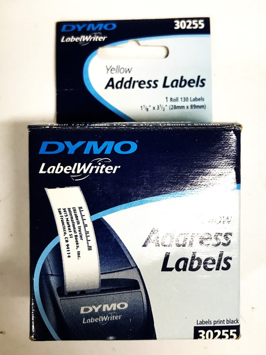 Dymo 1-1/8 inch x 3-1/2 inch Address Label, Roll of 130, 30255 [Lot of 10] NOS