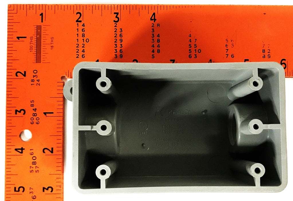 Kraloy 1-Gang 1/2 inch 3/4 inch PVC Conduit Box FSC05-FSC07 [Lot of 2] NOS