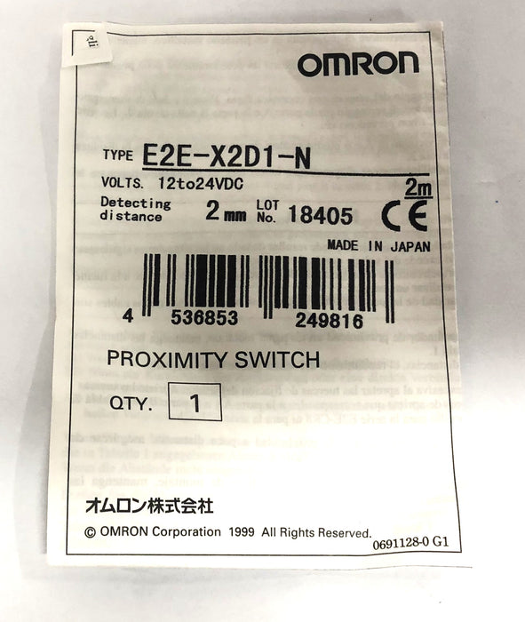Omron 12-24VDC Proximity Switch E2E-X2D1-N [Lot of 2] NOS