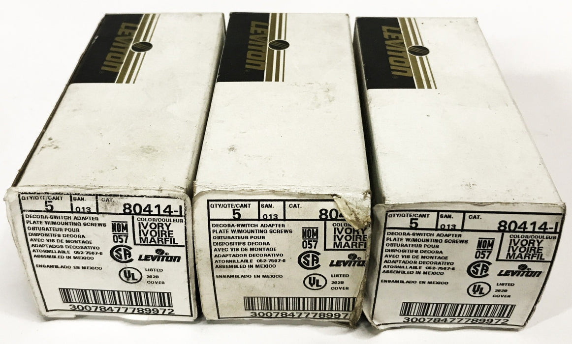 Leviton Ivory Cover, Box of 5, 80414-1 [Lot of 3] NOS
