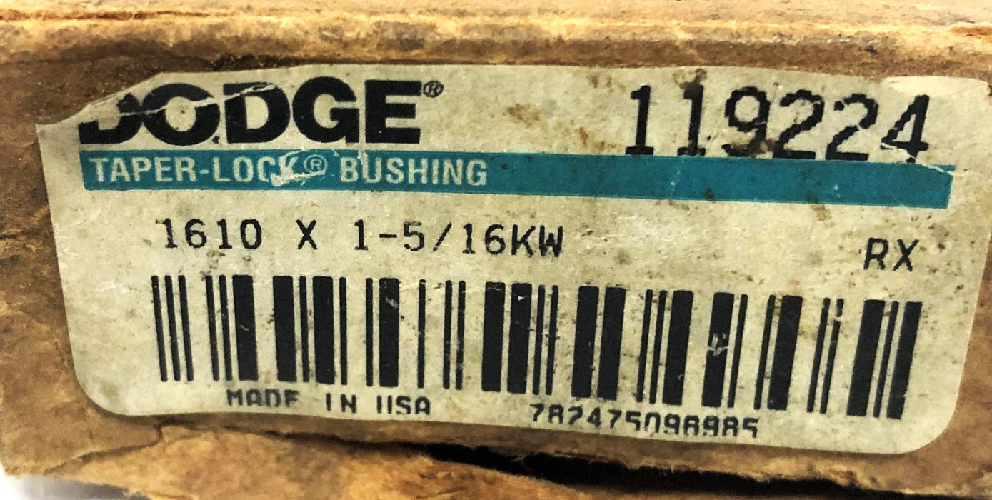 Dodge Split Taper-Lock Bushing 1610X1-5/16 KW (119224) NOS