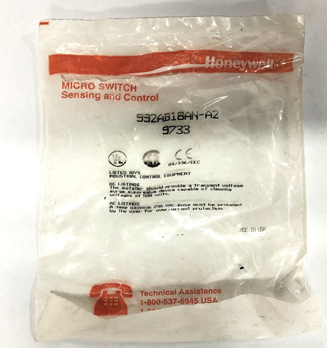 Honeywell Proximity Sensor Switch 992AB18AN-A2 (9733) NOS