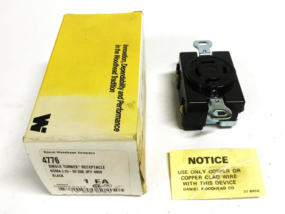 Woodhead Single Turnex Receptacle 4776 NOS