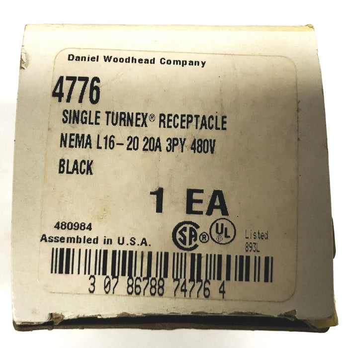 Woodhead Single Turnex Receptacle 4776 NOS