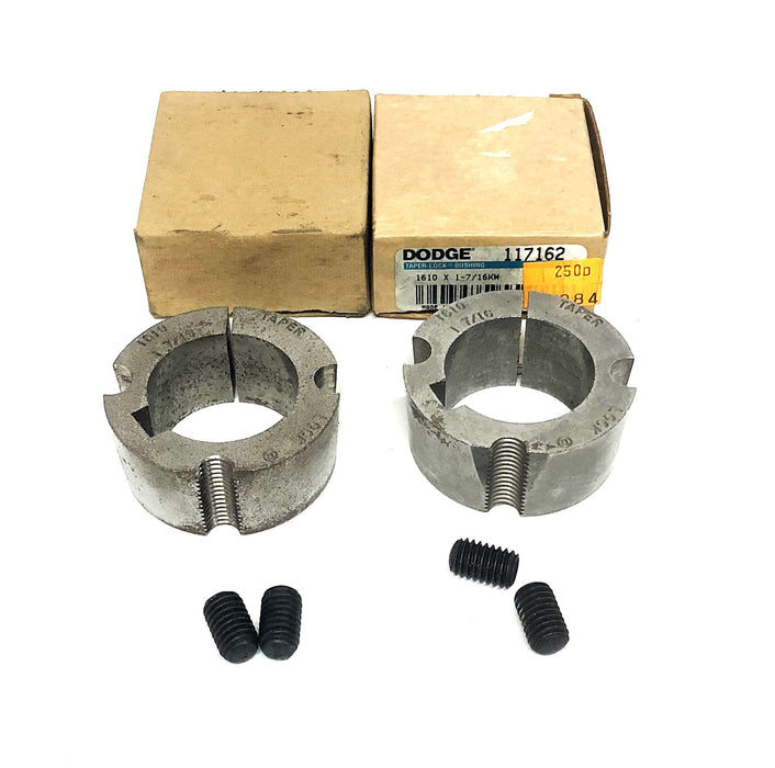 Dodge Split Taper-Lock Bushing 1610X1-7/16 KW [Lot of 2] NOS