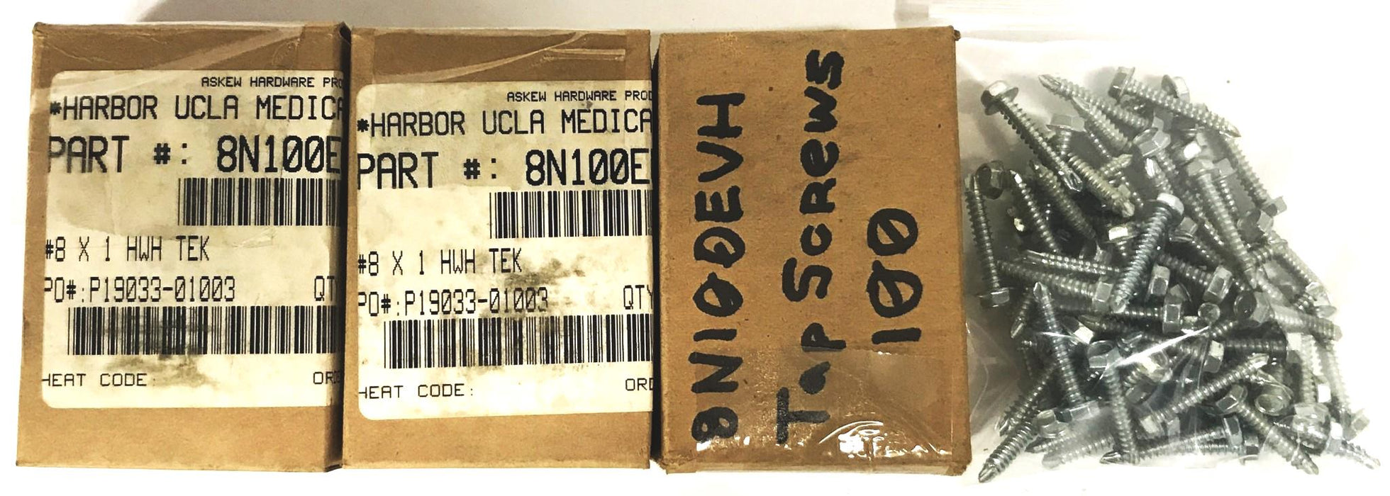 Askew Hardware #10 x 1 inch Self-Drilling Hex Washer Tap Screws [Lot of 375] NOS