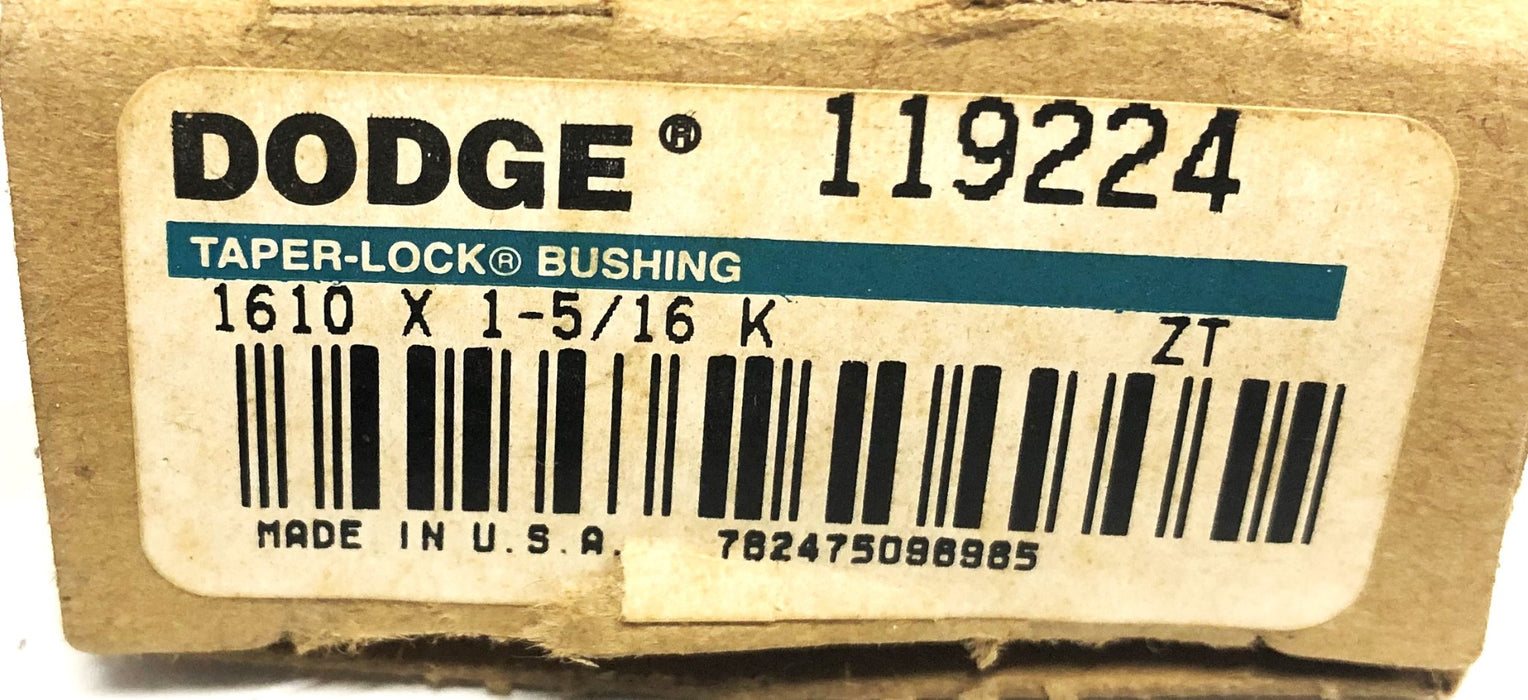 Dodge Split Taper-Lock Bushing 1610X1-5/16 K (119224) NOS