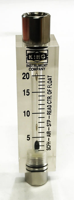 King Instruments 7510 Series Acrylic Tube Flowmeter 7510312A07 NOS