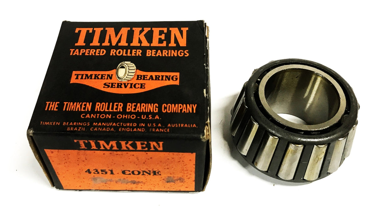 Timken 3-1/4 inch Tapered Roller Bearing Cone 4351 NOS