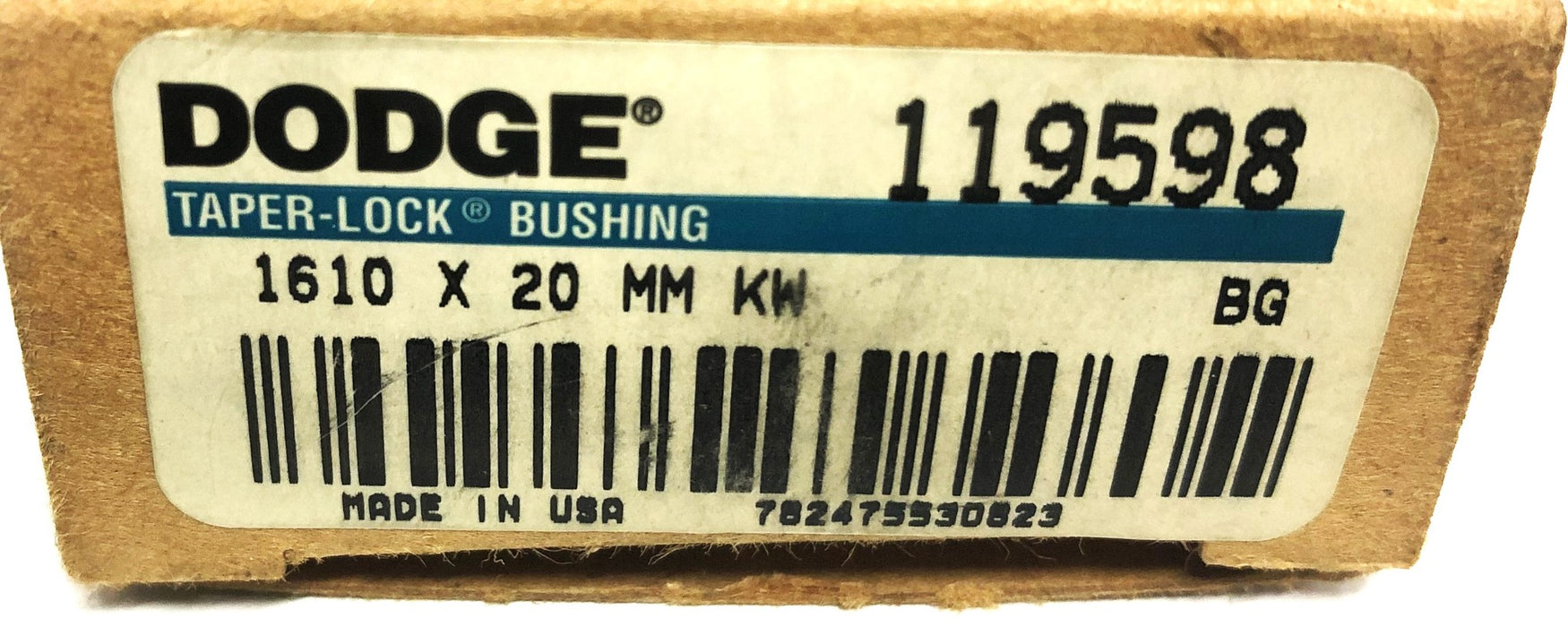 Dodge Split Taper-Lock Bushing 1610X20MM KW (119598) NOS