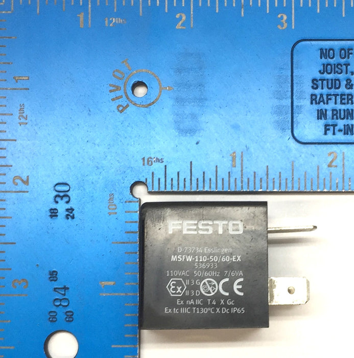 Festo Solenoid Coil MSFW-110-50/60-EX (536933) D-73734 USED