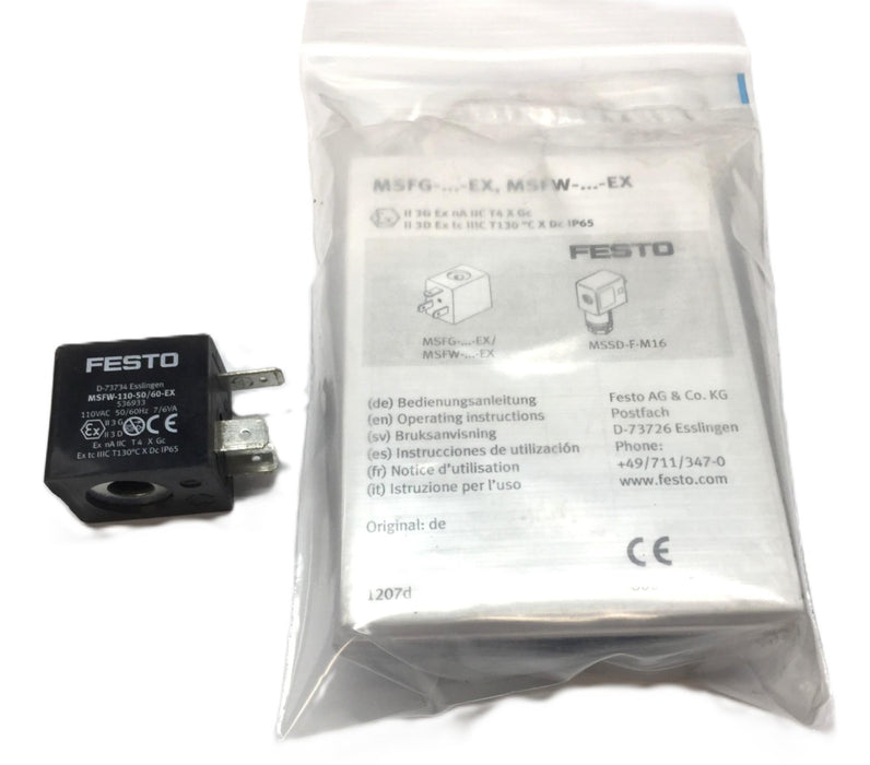 Festo Solenoid Coil MSFW-110-50/60-EX (536933) NOS