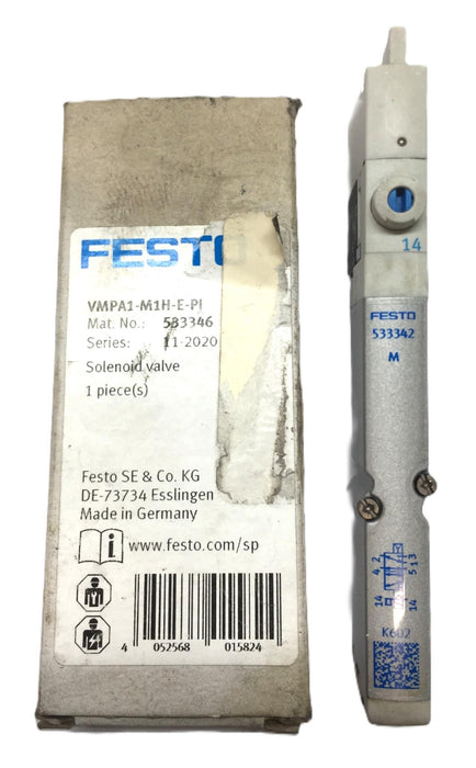Festo Series Solenoid Valve VMPA1-M1H-E-PI (533346) 11-2020-02 NOS