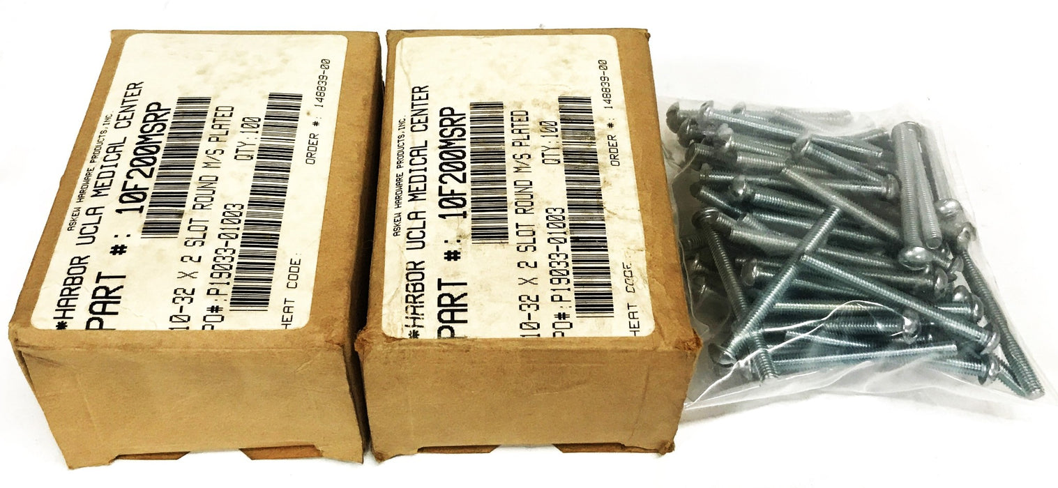 Askew 10-32 X 2 inch Slotted Round Head Screw 10F200MSRP [Lot of 270] NOS