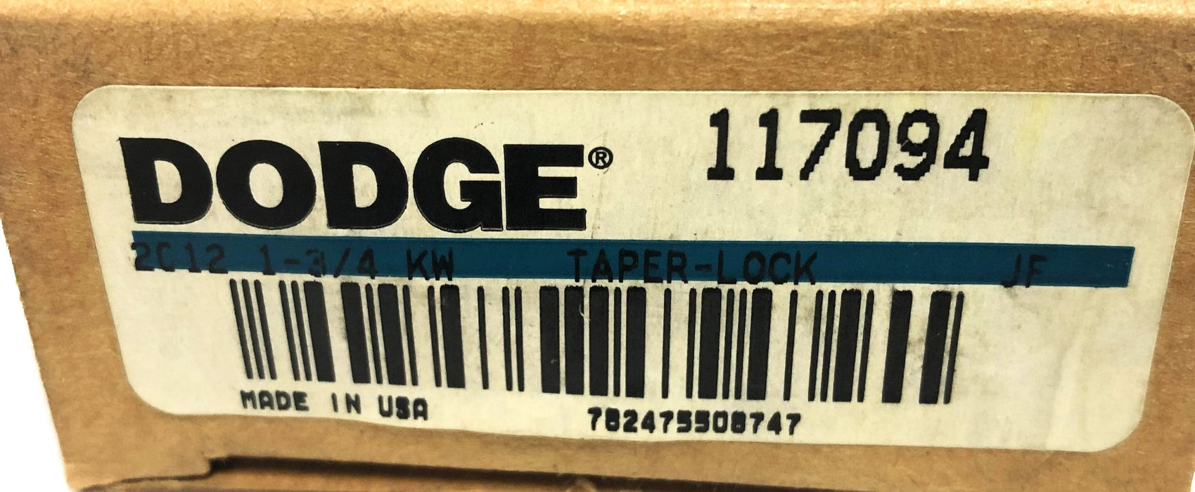 Dodge Split Taper-Lock Bushing 2012X1-3/4 (117094) NOS