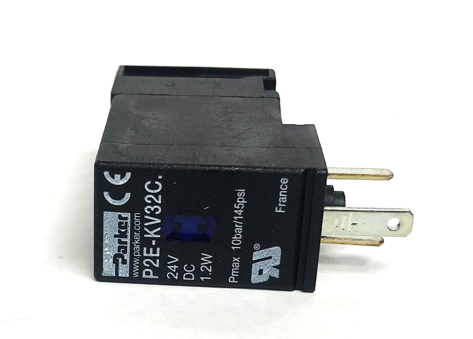 Parker 24VDC 1.2W Pmax 10bar/145psi Solenoid Pilot Valve P2E-KV32C0 NOS