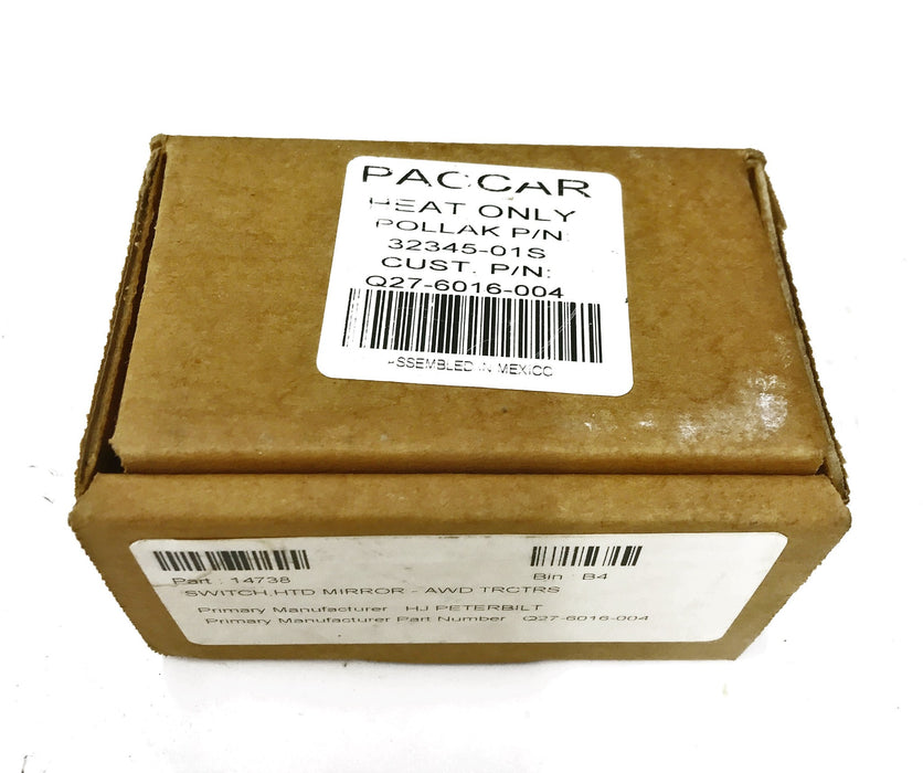 Paccar/Peterbilt Heated Mirror Switch 32345-01S (Q27-6016-004) NOS