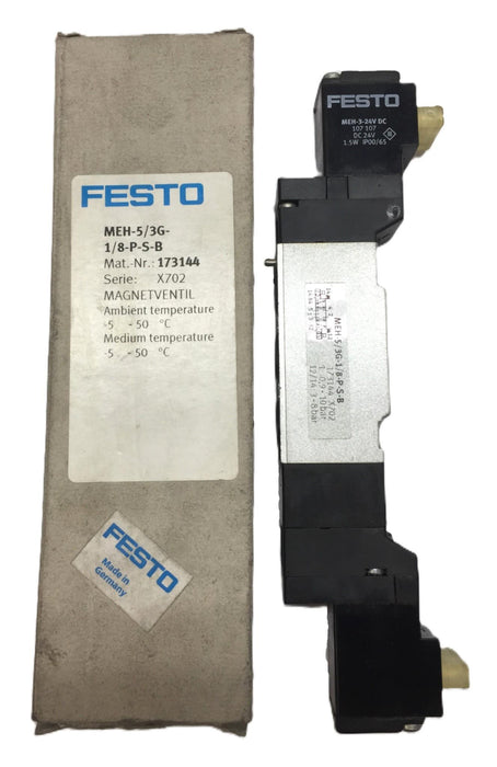 Festo Series: X702 Solenoid Valve MEH-5/3G-1/8-P-S-B (173144) USED