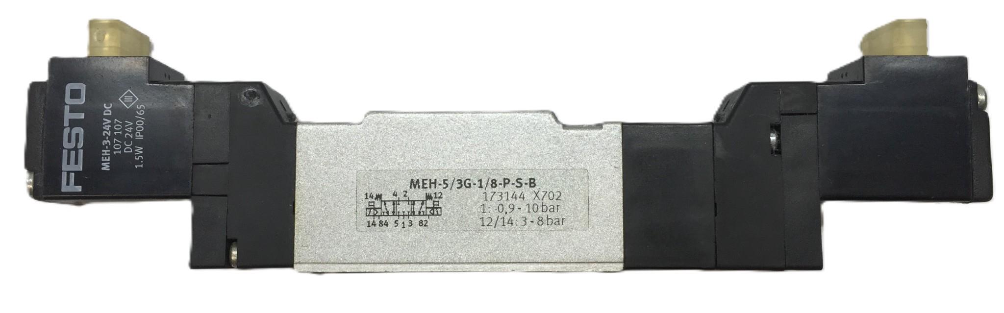 Festo Series: X702 Solenoid Valve MEH-5/3G-1/8-P-S-B (173144) USED