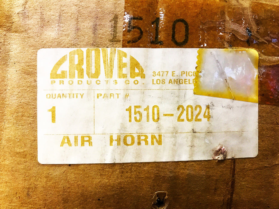 Grover Chrome Emergency Air Horn with Mounting Bracket 1510-2024 NOS