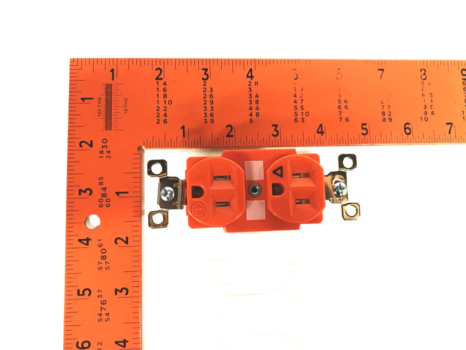 Bryant Orange 15A 125V Duplex Receptacle BRY5262IG [Lot of 2] NOS