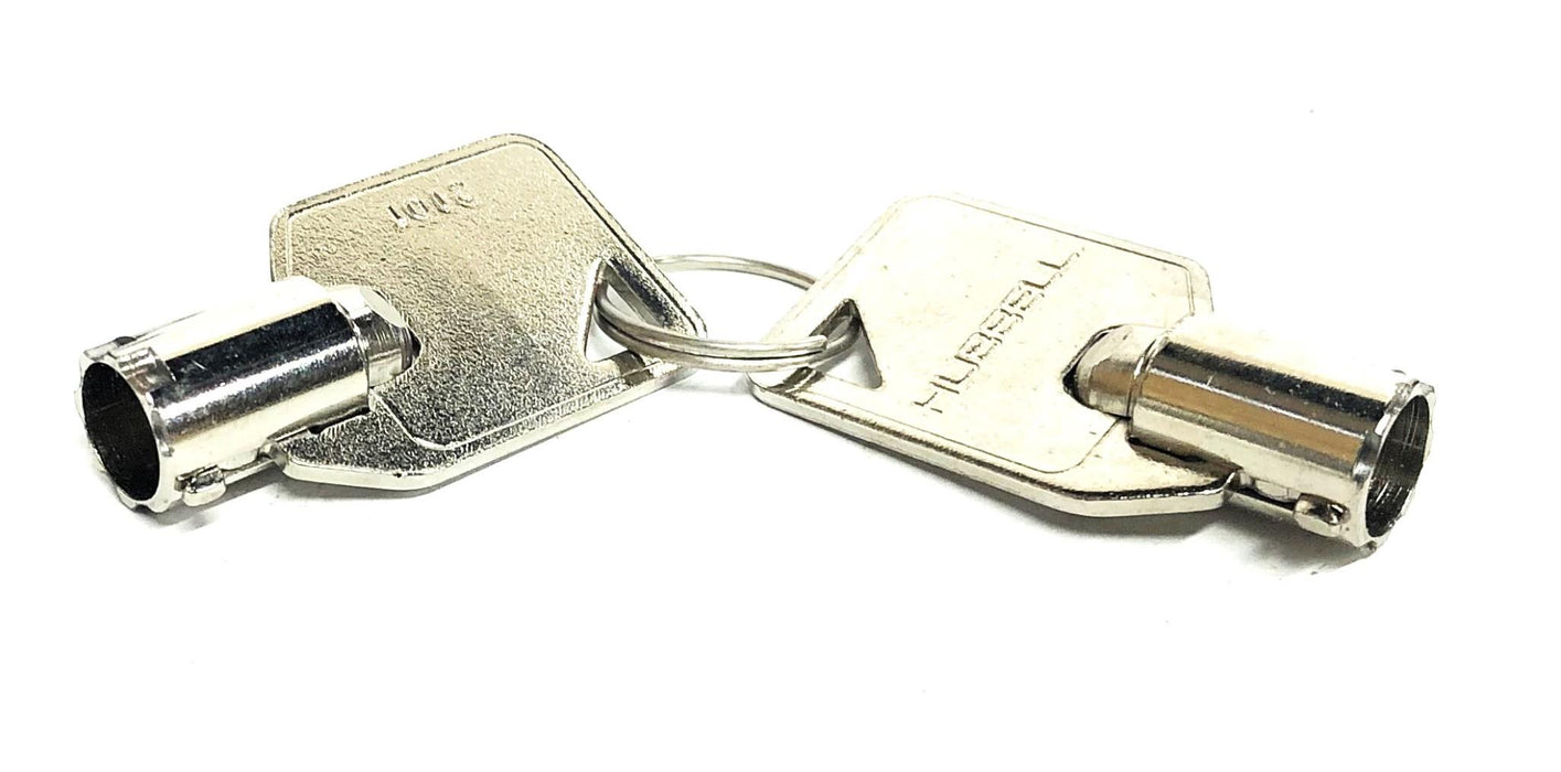 Hubbell 20A 120-277VAC Single Pole Barrel Key Locking Switch HBL1221RKL NOS