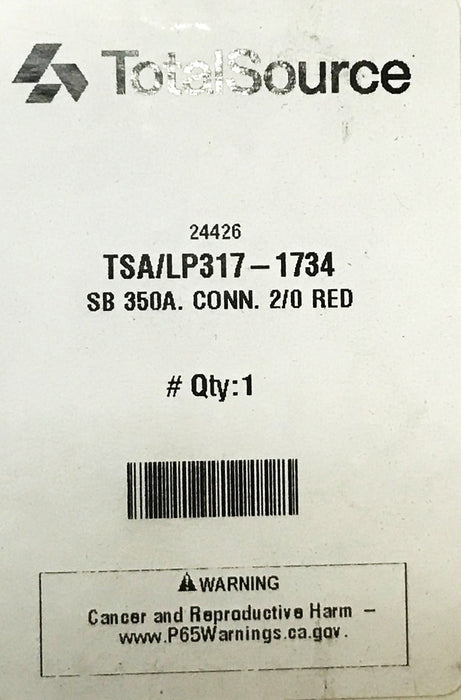 Total Source Red Connector Assembly LP317-1734 NOS