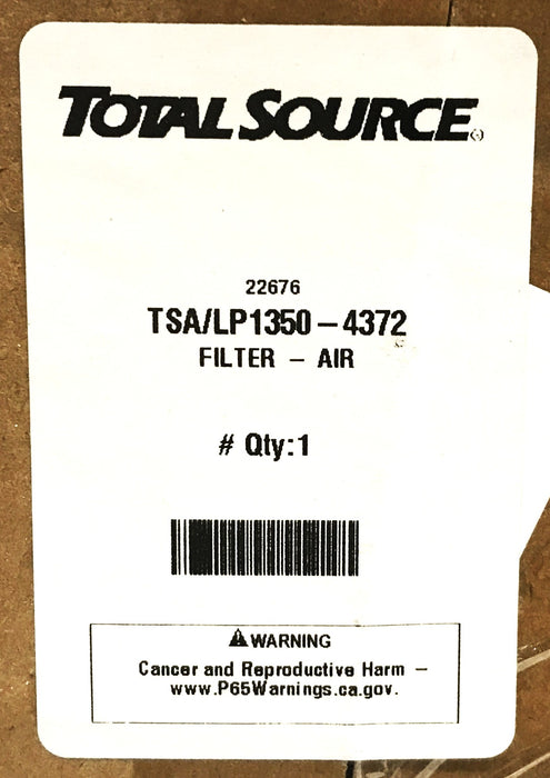 Total Source Forklift Air Filter LP1350-4372 NOS