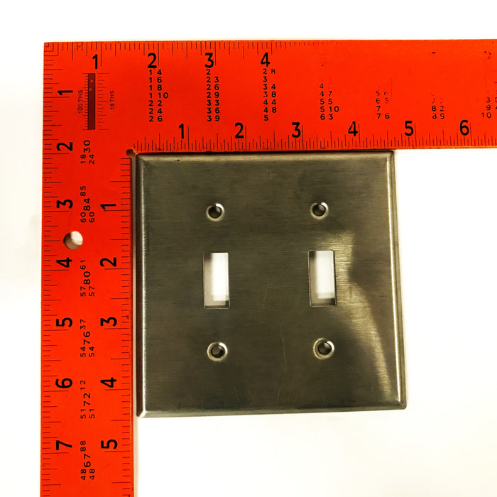 Leviton Stainless Steel 2-Gang 2-Switch Wall Plate 104-84009-40 [Lot of 15] NOS