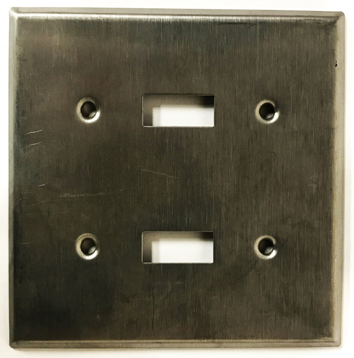Leviton Stainless Steel 2-Gang 2-Switch Wall Plate 104-84009-40 [Lot of 15] NOS