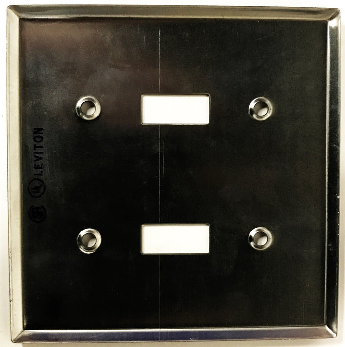 Leviton Stainless Steel 2-Gang 2-Switch Wall Plate 104-84009-40 [Lot of 15] NOS