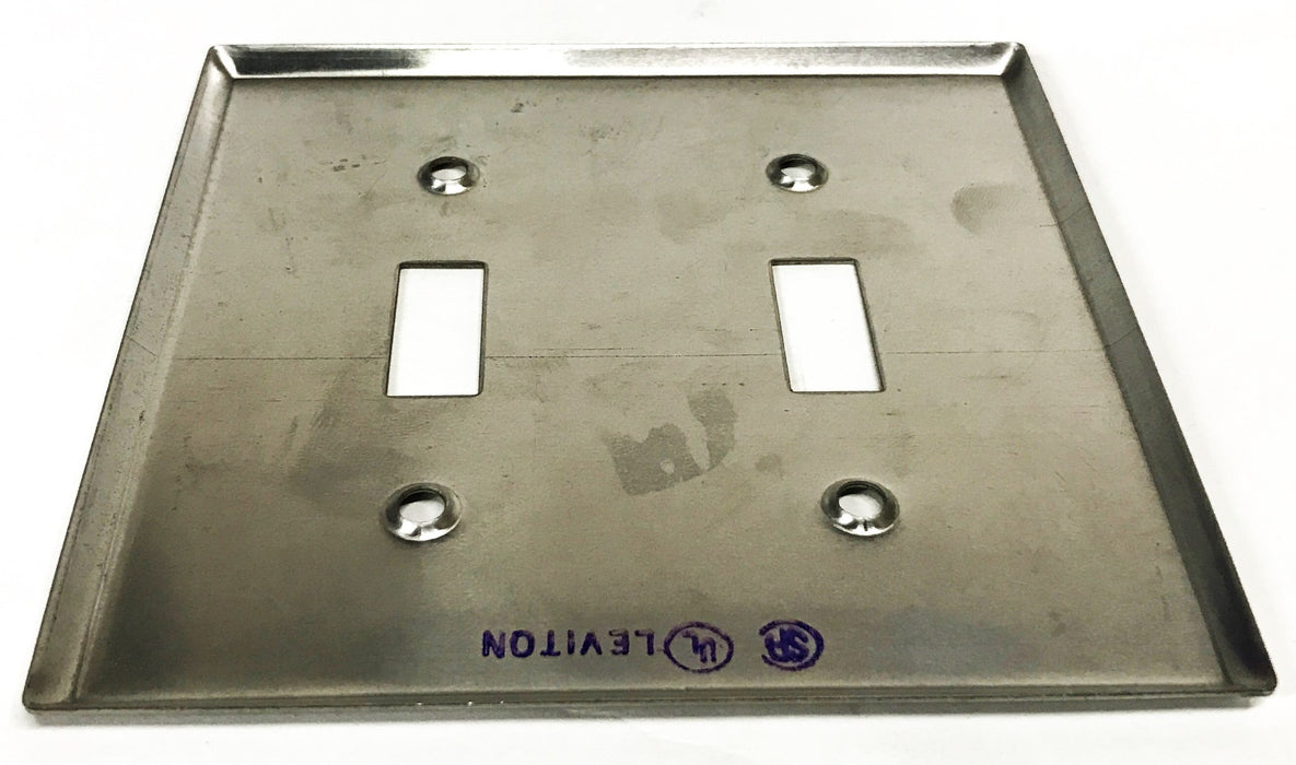 Leviton Stainless Steel 2-Gang 2-Switch Wall Plate 104-84009-40 [Lot of 15] NOS