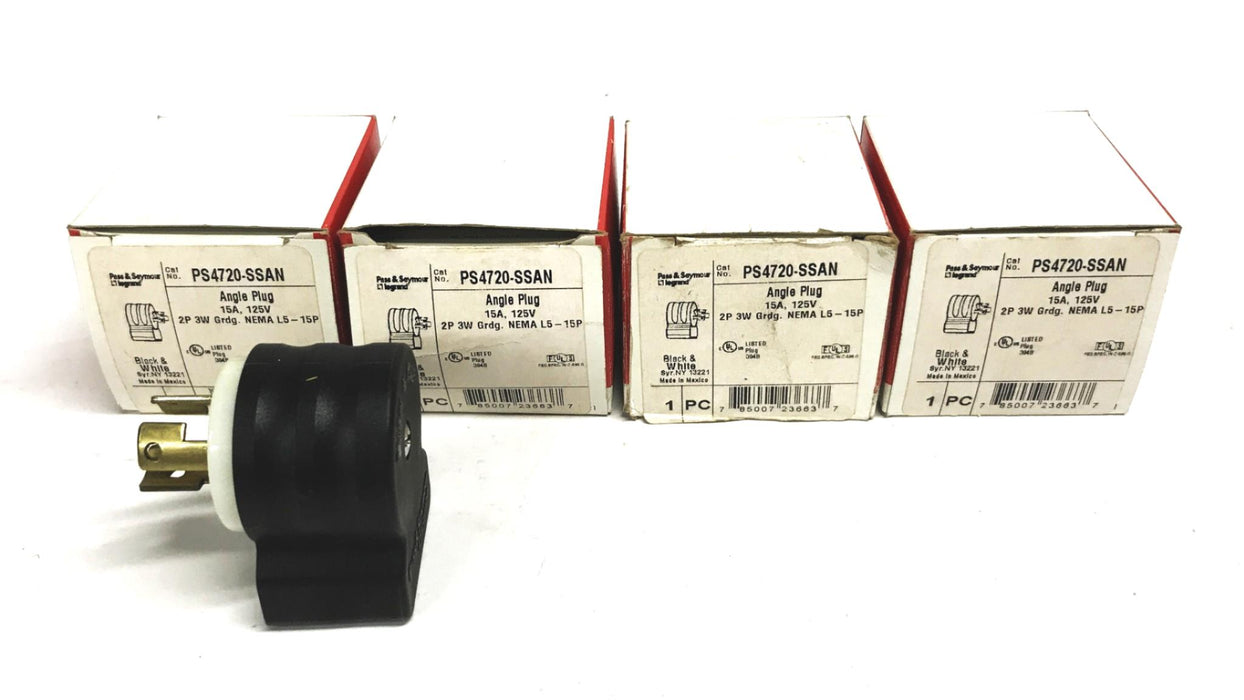 Pass & Seymour Angle Style Locking Plug PS4720-SSAN [Lot of 4] NOS