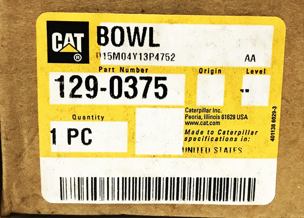 CAT Water Separator Bowl 129-0375 [Lot of 2] NOS