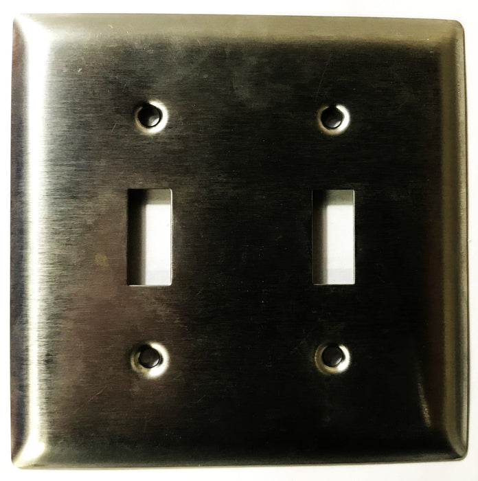 Pass & Seymour Stainless Steel 2-Gang 2-Switch Wall Plate SS2 [Lot of 11] NOS