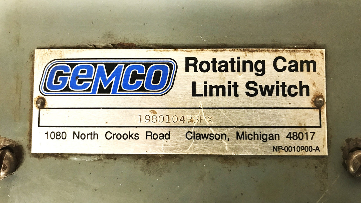 Gemco Rotating Cam Limit Switch 1980104RSPX USED