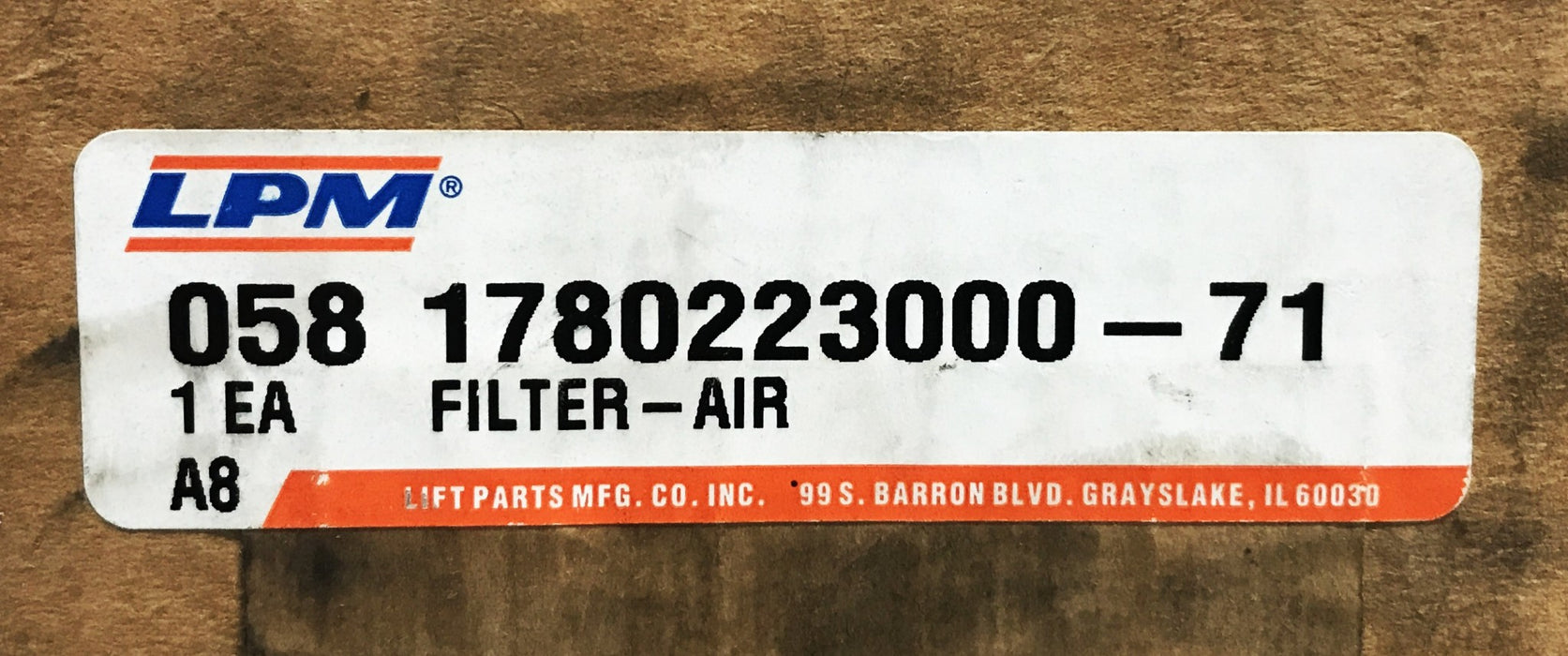 LPM Forklift Air Filter 178022300-71 NOS