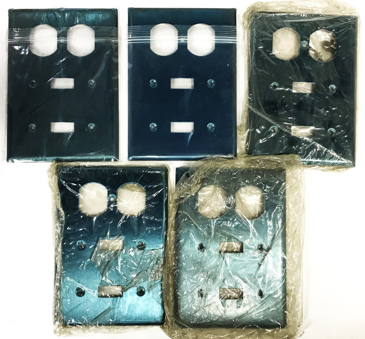 Leviton 3-gang 4-hole stainless steel wall plate 84021-40 [Lot of 5] NOS