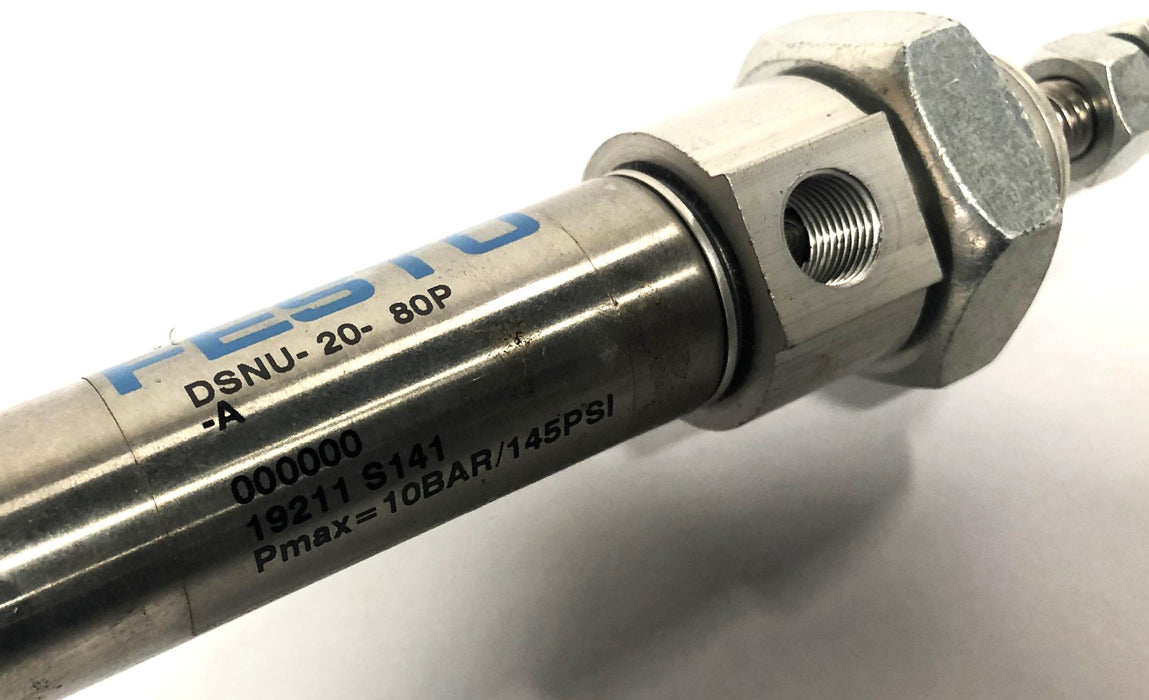 Festo 10bar 145psi 19211 S141 Pneumatic Cylinder DSNU-20-80P-A NOS