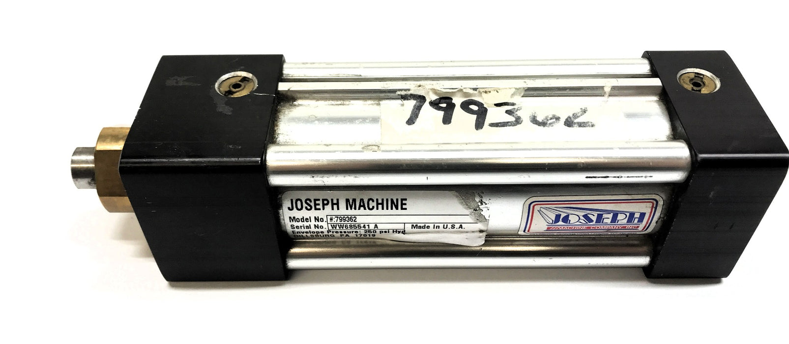 Joseph Machine 250 PSI Hydraulic Cylinder 799362 USED