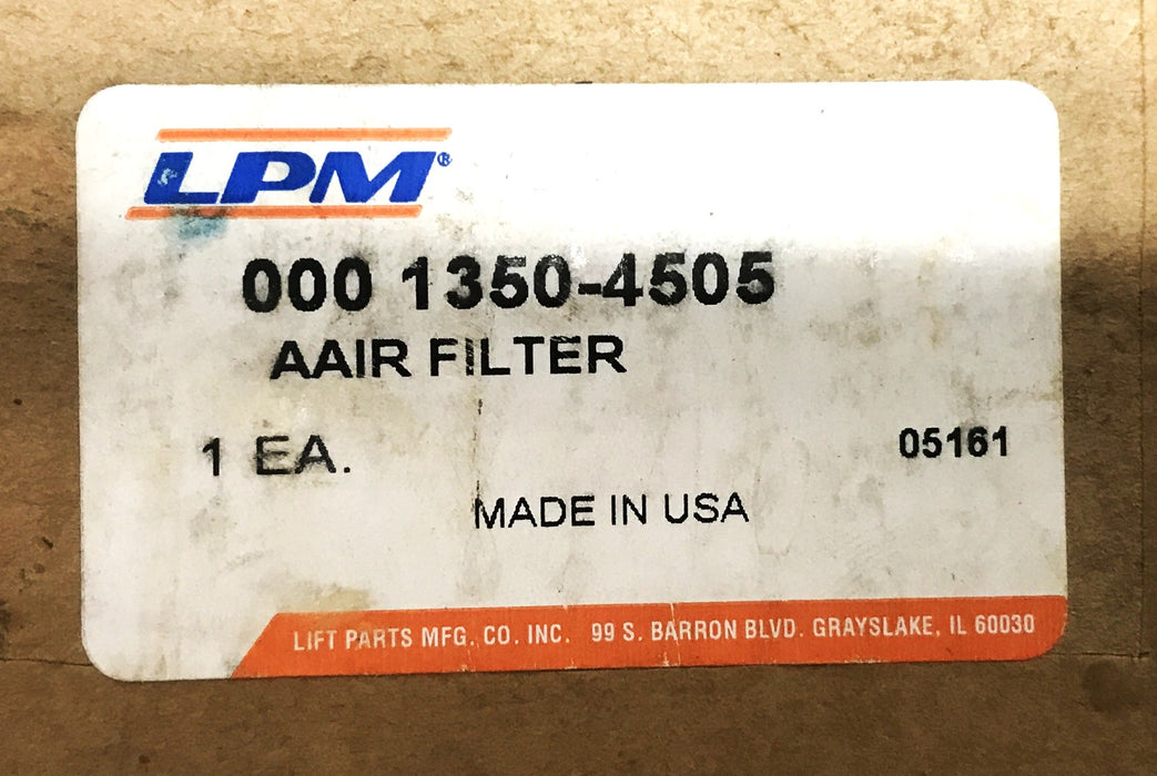 LPM Forklift Air Filter 000-1350-4505 NOS