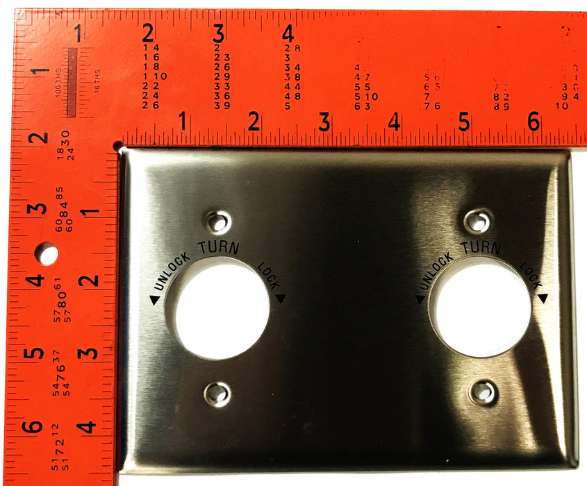 Hubbell 3-Gang 2-Hole Stainless Steel Wall Plate HBL23909HG NOS