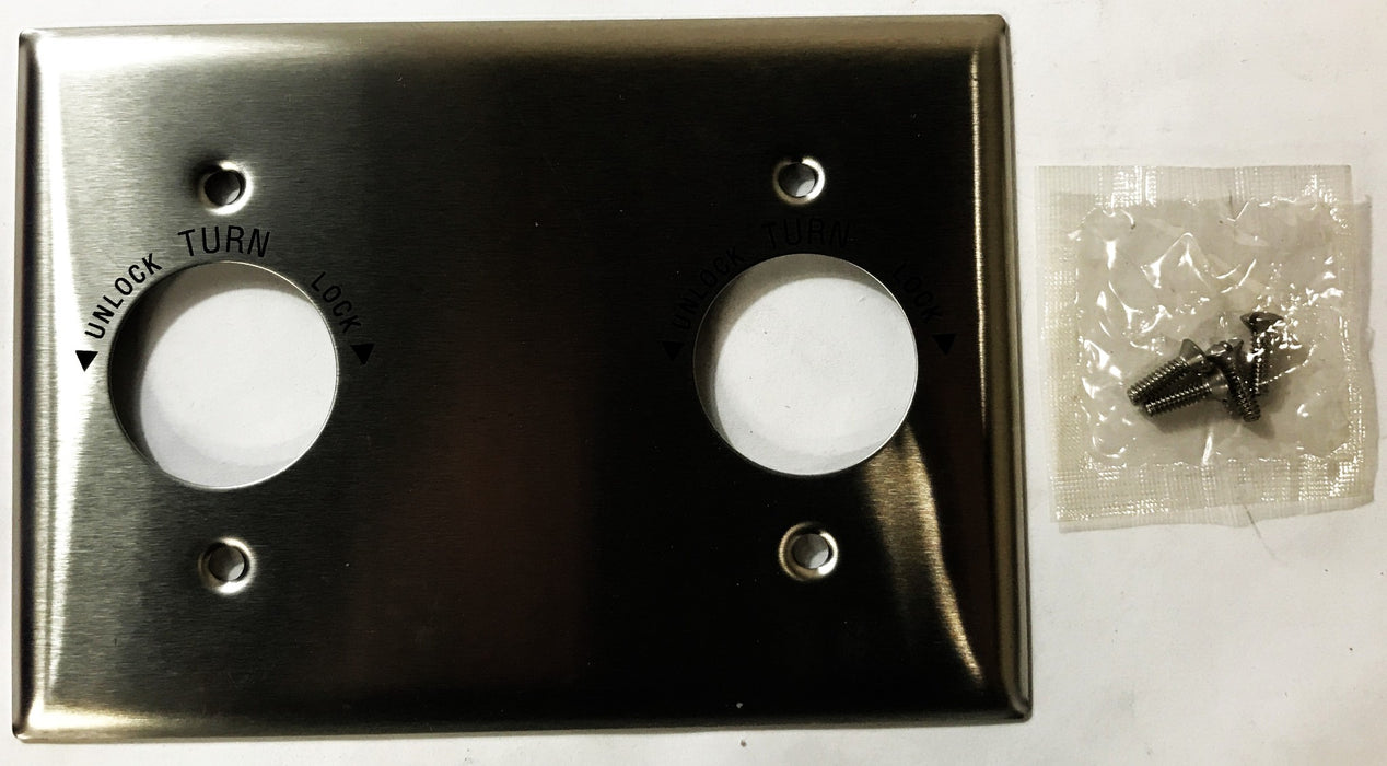 Hubbell 3-Gang 2-Hole Stainless Steel Wall Plate HBL23909HG NOS