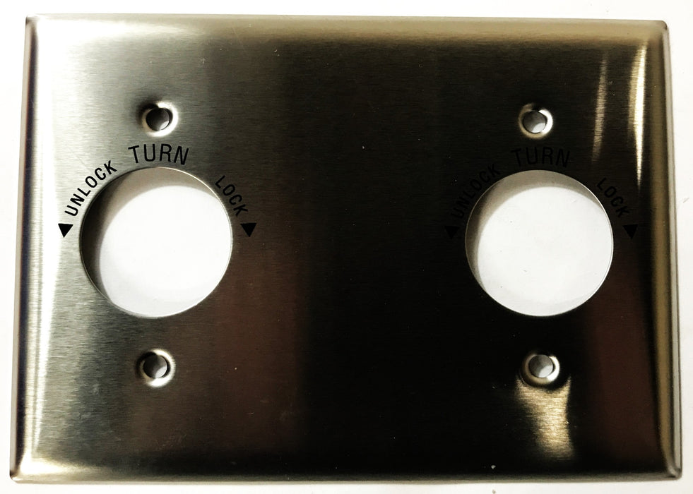 Hubbell 3-Gang 2-Hole Stainless Steel Wall Plate HBL23909HG NOS