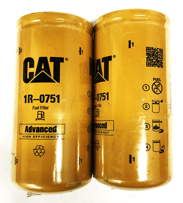 CAT High Efficiency Fuel Filter 1R-0751 [Lot of 2] NOS