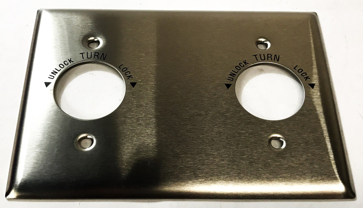 Hubbell 3-Gang 2-Hole Stainless Steel Wall Plate HBL23909HG NOS