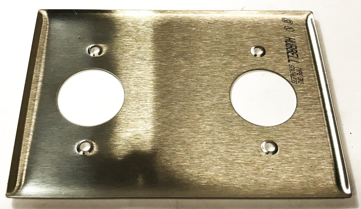 Hubbell 3-Gang 2-Hole Stainless Steel Wall Plate HBL23909HG NOS