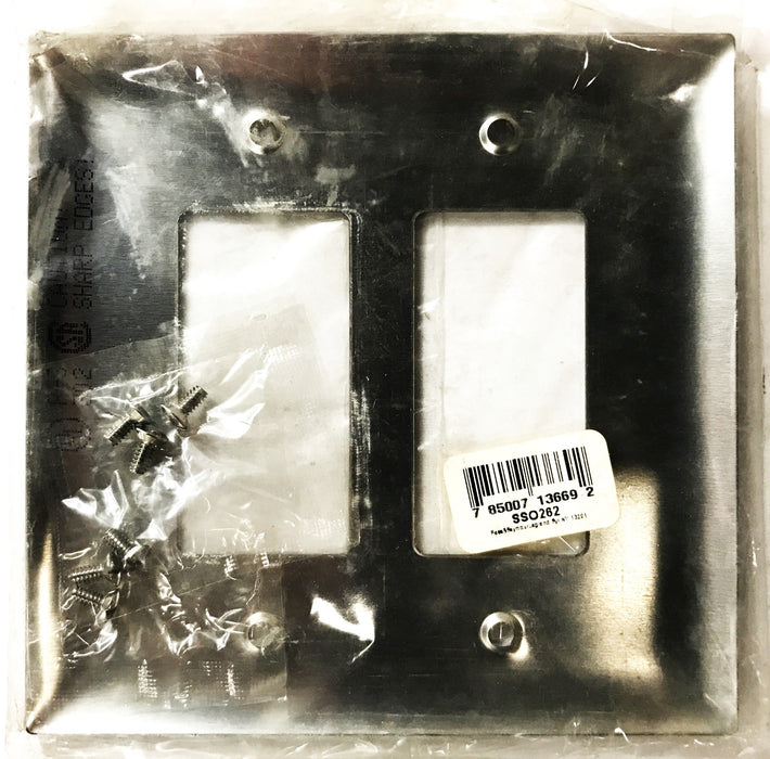 Pass & Seymour 2-Gang 2-Hole Stainless Steel Wall Plate SS0262 [Lot of 4] NOS