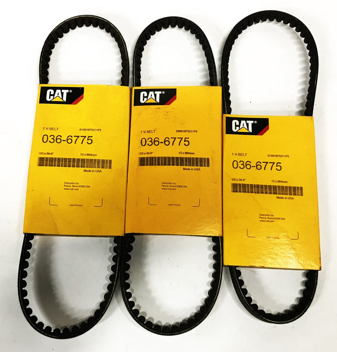 Caterpillar Cogged V-Belt 036-6775 [Lot of 3] NOS